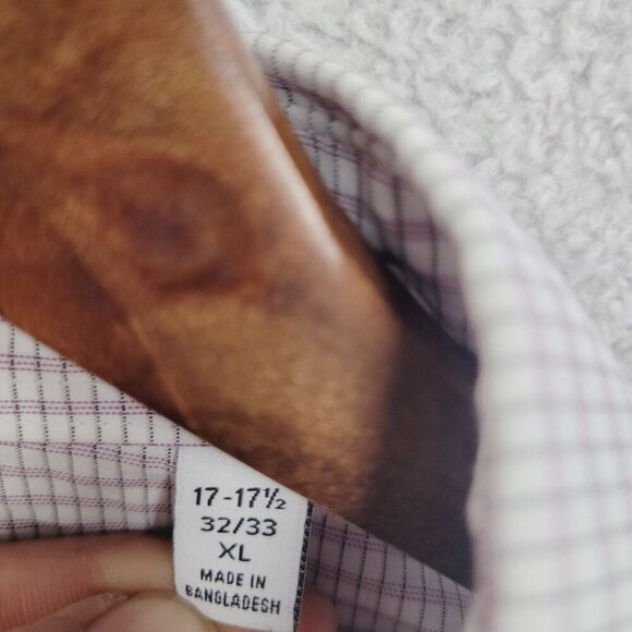 NWOT Calvin Klein Mens XL Tech Active Stretch Button-Down Shirt White & Purple - Picture 5 of 7